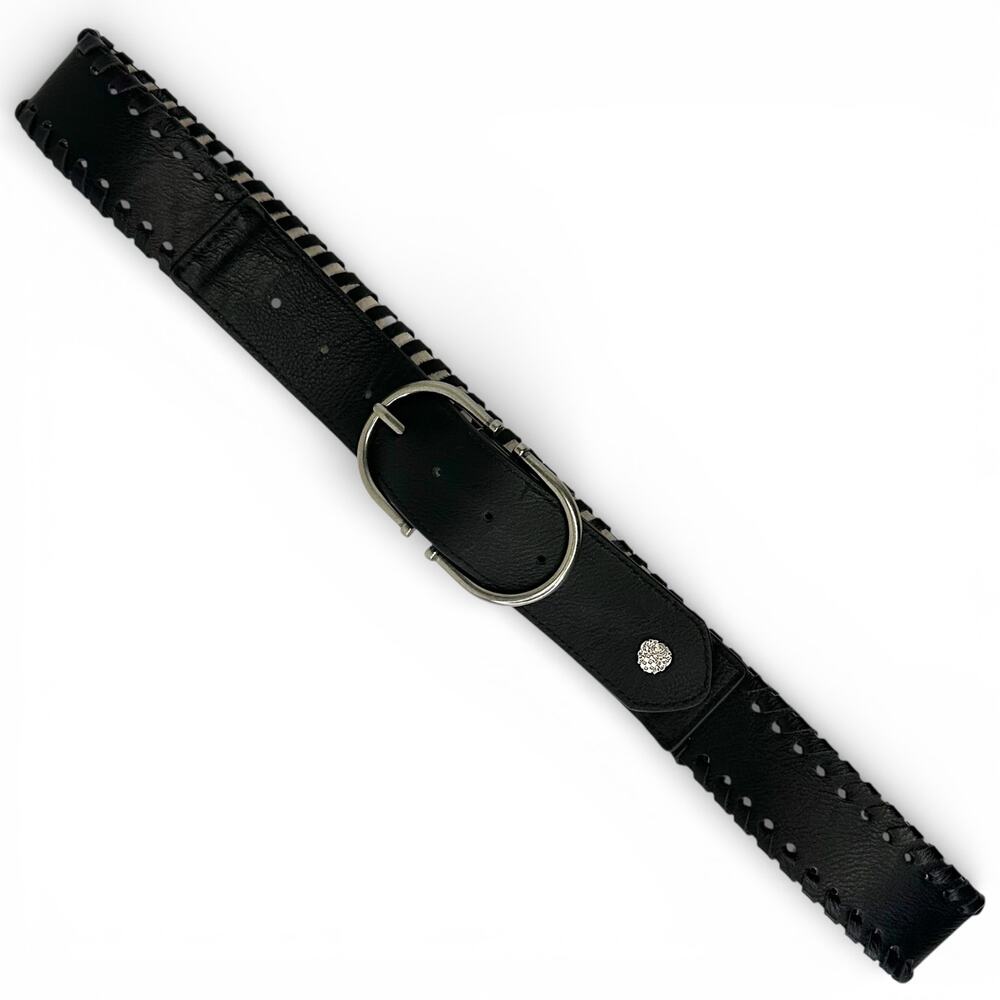 Vince Camuto Women's Laced Belt Size L Black Wide Casual Faux Leather
